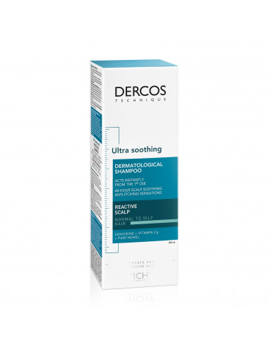 Sampon ultracalmant pentru par gras si scalp reactiv Dercos, 200 ml, Vichy -  - VICHY