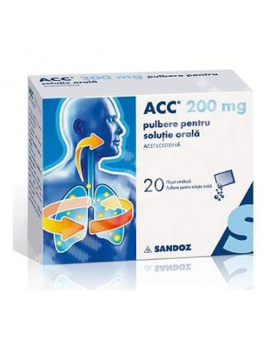 Acc 200 mg pulbere, 20 plicuri, Sandoz - TUSE-CU-SECRETII - SANDOZ