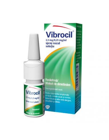 Vibrocil spray nazal solutie, 15 ml, Gsk - NAS-INFUNDAT - GSK SRL OMEGA PHARMA