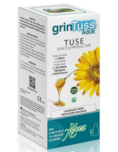GrinTuss sirop de tuse pentru adulti, 180 ml, Aboca - TUSE-GRIPA - ABOCA