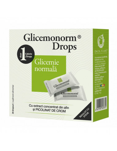Glicemonorm Drops, 20 bucati, Dacia Plant - DIABET - DACIA PLANT