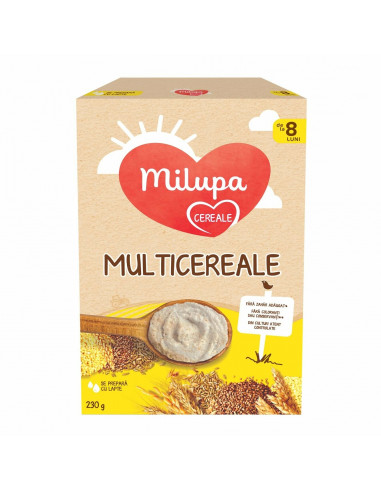 Cereale fara lapte Multicereale, +8 luni, 230 g, Milupa - CEREALE-BISCUITI - MILUPA