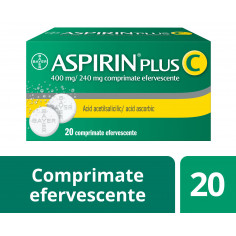 Aspirin Plus C, 400mg/240mg, 20 comprimate efervescente, Bayer
