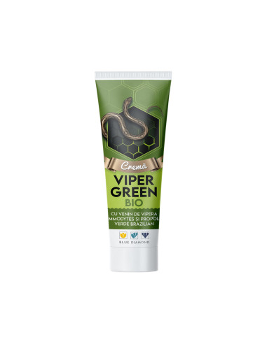 Crema Viper Green Bio cu venin de vipera si propolis verde brazilian, 100 ml, Blue Diamond - ARTICULATII-SI-SISTEM-OSOS - FAVISAN
