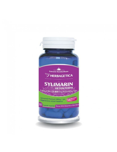 Silymarin Detox Forte,30 capsule, Herbagetica - HEPATOPROTECTOARE - HERBAGETICA