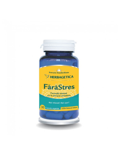 Fara Stres, 30 capsule, Herbagetica - STRES-SI-SOMN - HERBAGETICA