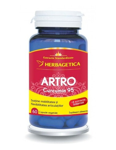 Artro Curcumin 95, 60 capsule, Herbagetica - ARTICULATII-SI-SISTEM-OSOS - HERBAGETICA