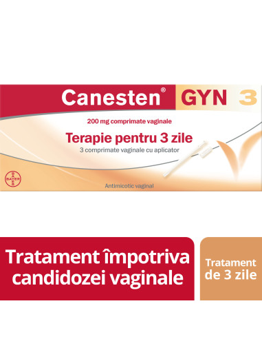 Canesten GYN 3, 200 mg comprimate vaginale, Clotrimazol, Bayer - AFECTIUNI-GENITALE - BAYER