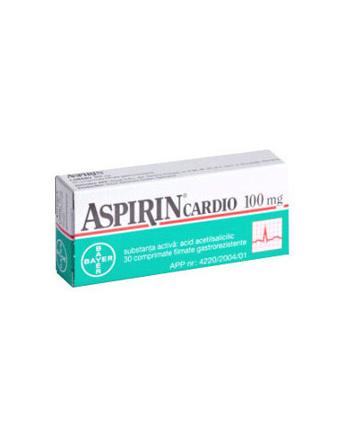 Aspirin Cardio 100mg, 28 comprimate, Bayer - AFECTIUNI-CARDIOVASCULARE - BAYER
