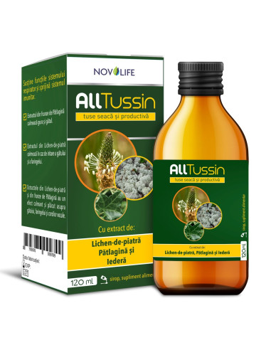 Sirop pentru tuse seaca si productiva AllTusin, 120 ml, Novolife - TUSE-SEACA - NOVOLIFE