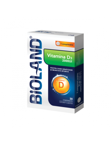 Bioland Vitamina D3, 2000UI, 30 comprimate - IMUNITATE - BIOFARM