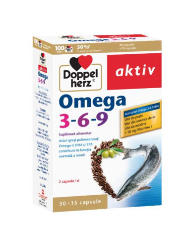 Aktiv Omega 3-6-9, 30+15 capsule, Doppelherz -  - DOPPELHERZ