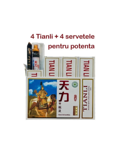 Tianli 4 fiole + 4 Servetele - TONICE-SEXUALE-BARBATI - NATIONAL HEALTH PRODUCTS CO LTD.