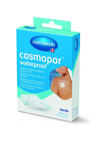 Plasturi Cosmopor Waterproof, 7,2cmx5cm, 5 bucati, Hartmann - FESI-PLASTURI-SI-PANSAMENTE - HARTMANN