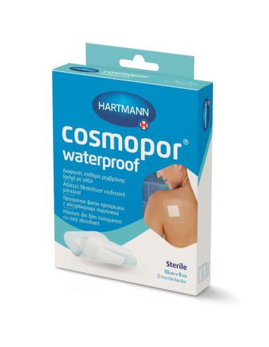 Plasturi Cosmopor Waterproof, 10x8cm, 5 bucati, Hartmann - PLASTURI-PROFESIONALI - HARTMANN