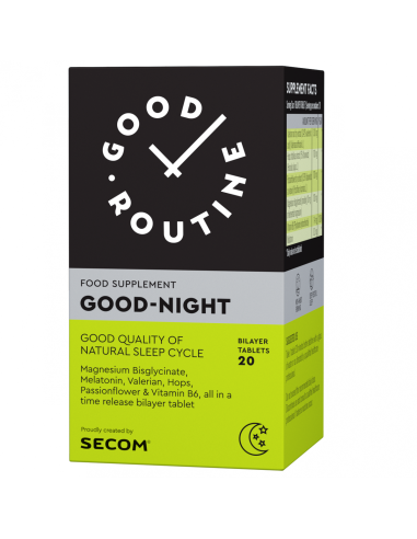 Secom Good Night Good Routine, 20 tablete dublu-strat - STRES-SI-SOMN - SECOM
