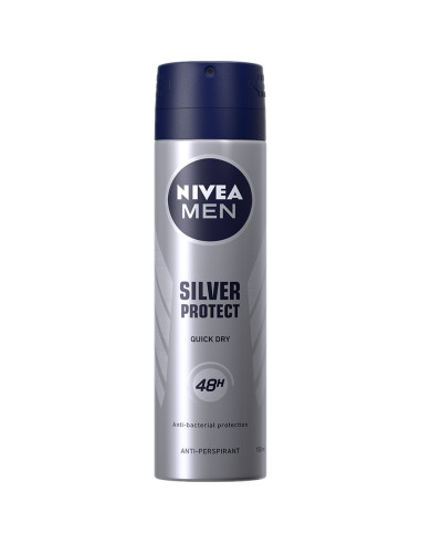 Nivea Men Deo Spray Silver Protect, 150 ml - DEODORANTE-SI-ANTIPERSPIRANTE - NIVEA