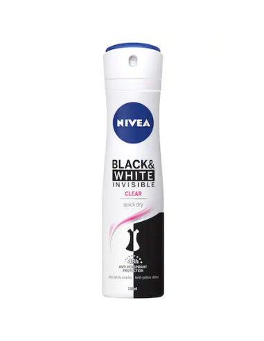Nivea Deo Spray Feminin Invisible for Black&White Clear, 150ml - DEODORANTE-SI-ANTIPERSPIRANTE - NIVEA