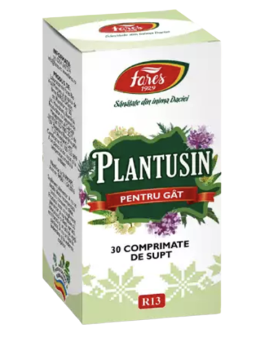 Plantusin, R13, 30 ccomprimate de supt, Fares - TUSE - FARES