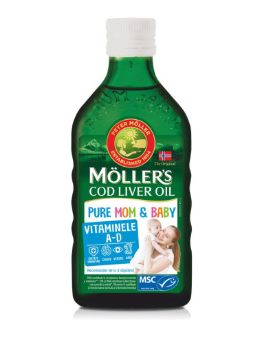 Moller's Ulei din ficat de cod Pure Mom&Baby 250ml - MEMORIE-SI-CONCENTRARE - MOLLER'S