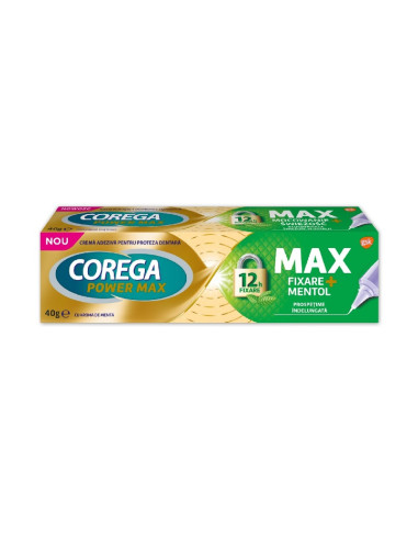 Corega Crema adeziva pentru proteza dentara Max Fixare + Mentol, 40 g, Gsk -  - COREGA