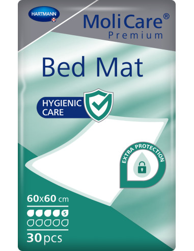 Molicare Premium Bed Mat, 5 picaturi, 60cm/60cm, 30 bucati, Hartmann - SCUTECE-PENTRU-ADULTI - HARTMANN