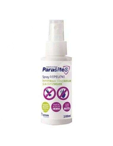 Spray repelent impotriva tantarilor si a capuselor, Parasites Santaderm, 100 ml, - PROTECTIE-ANTIINSECTE - VITALIA PHARMA