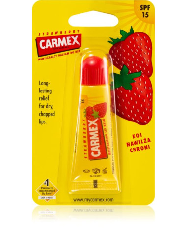Balsam pentru buze cu SPF15 si aroma de capsuni, 10g, Carmex - INGRIJIRE-BUZE - CARMEX