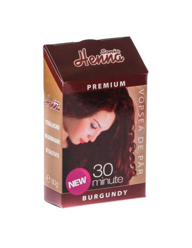 Vopsea de păr Premium Henna Sonia, Burgubdy, 60 g, Kian Cosmetics - SPALARE-SI-INGRIJIRE - SC KIAN COSMETICS
