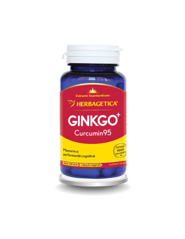 Ginkgo Curcumin95, 60 capsule, Herbagetica - MEMORIE-SI-CONCENTRARE - HERBAGETICA