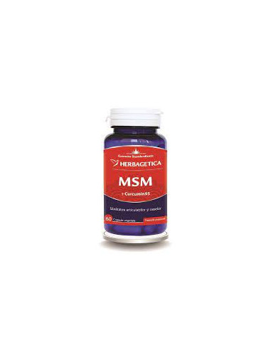MSM + Cucumin95, 60 capsule, Herbagetica - ARTICULATII-SI-SISTEM-OSOS - HERBAGETICA
