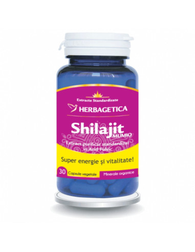 Shilajit Mumio, 30 capsule, Herbagetica - STRES-SI-SOMN - HERBAGETICA