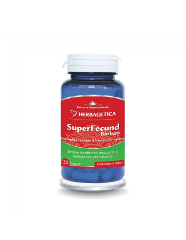 SuperFecund barbati, 30 capsule, Herbagetica - TONICE-SEXUALE-BARBATI - HERBAGETICA