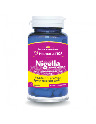 Nigella chimen negru, 30 capsule, Herbagetica - IMUNITATE - HERBAGETICA