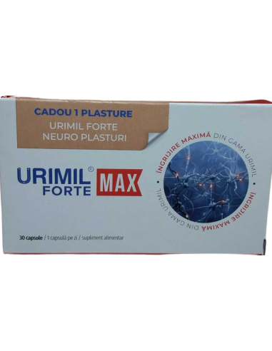 Urimil Forte Max, 30 capsule + 1 Plasture Cadou, Plantapol - NEUROPATII - PLANTAPOL-SPANIA