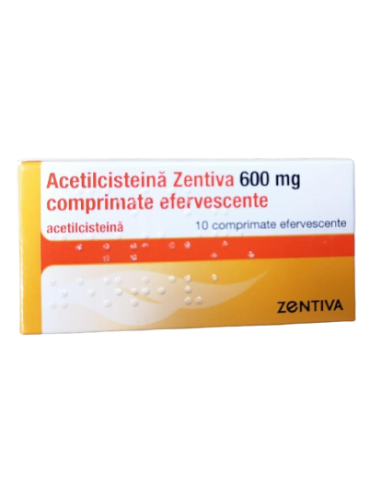 Acetilcisteina  Zentiva 600 mg,10 comprimate efervescente - RACEALA-GRIPA - ZENTIVA 
