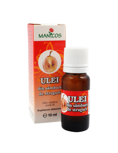 Ulei din samburi de Struguri, 10 ml, Manicos - ULEI-CORP - MANICOS