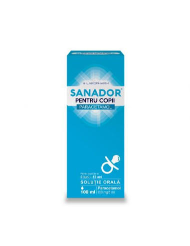 Sanador sirop pentru copii, 150 mg/5 ml, 100 ml, Laropharm - DURERE-SI-FEBRA - LAROPHARM SRL