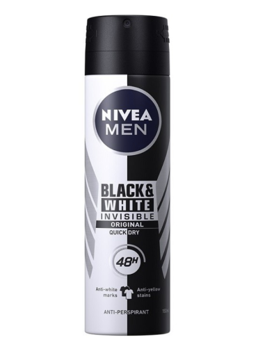 Nivea Men Deo Spray Invisible Black&White Power, 150 ml - DEODORANTE-SI-ANTIPERSPIRANTE - NIVEA