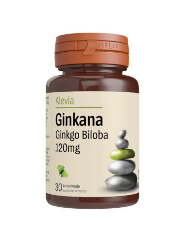 Ginkana Ginkgo Biloba 120mg, 30 comprimate, Alevia - AFECTIUNI-ALE-CIRCULATIEI - ALEVIA