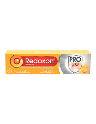 Redoxon Immuno Pro cu aroma de portocale si mandarine, 15 comprimate efervescente, Bayer - IMUNITATE - BAYER