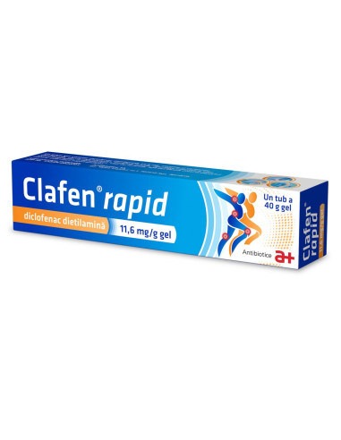 Clafen rapid 11.6mg/gel, 40 g, Antibiotice - ARTICULATII-SI-SISTEM-OSOS - ANTIBIOTICE