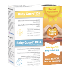 Evital Baby Guard D3, 40 capsule+ Baby Guard DHA, 30 capsule, Pachet Promo