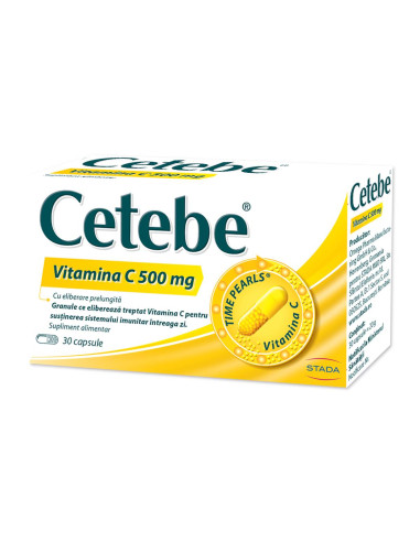 Cetebe Vitamina C 500 mg, 30 capsule, Stada -  - STADA M&D SRL