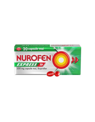 Nurofen Express 200mg, 20 capsule, Reckitt - DURERE-SI-FEBRA - RECKITT BENCKISER HEALTHCARE