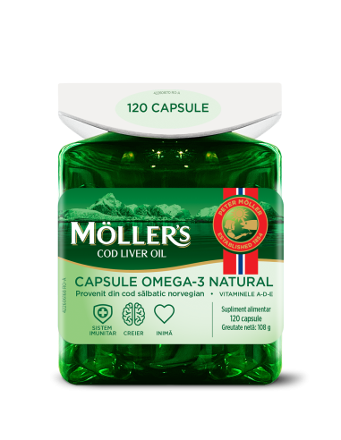 Moller's Ulei din ficat de cod Omega-3, 120 capsule -  - MOLLER'S
