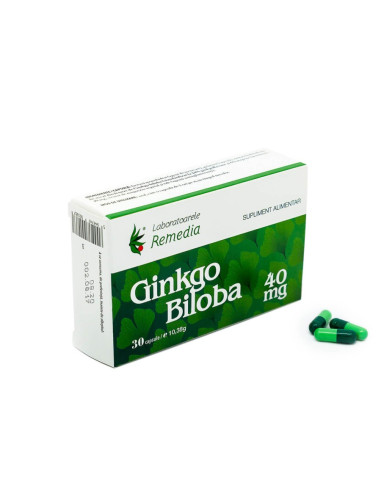 Ginkgo Biloba 40 mg, 30 capsule, Remedia -  - LABORATOARELE REMEDIA