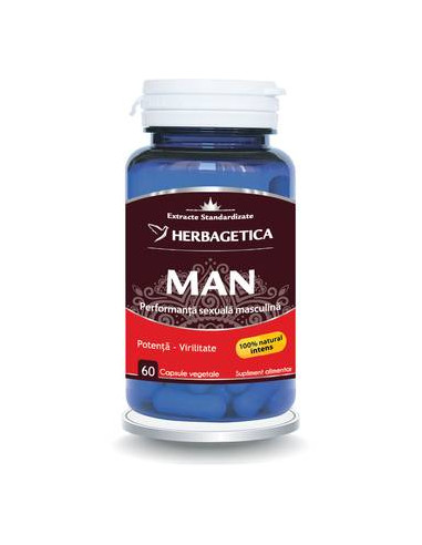 Man Zen Forte, 60 capsule, Herbagetica - TONICE-SEXUALE-BARBATI - HERBAGETICA