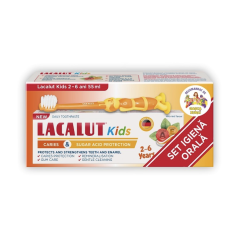 Pasta de dinti kids, 55 ml + Periuta de dinti, 2-6 ani, Lacalut