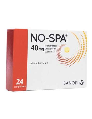 No-Spa 40mg, 24 comprimate, Sanofi - ANTISPASTICE - SANOFI ROMANIA SRL
